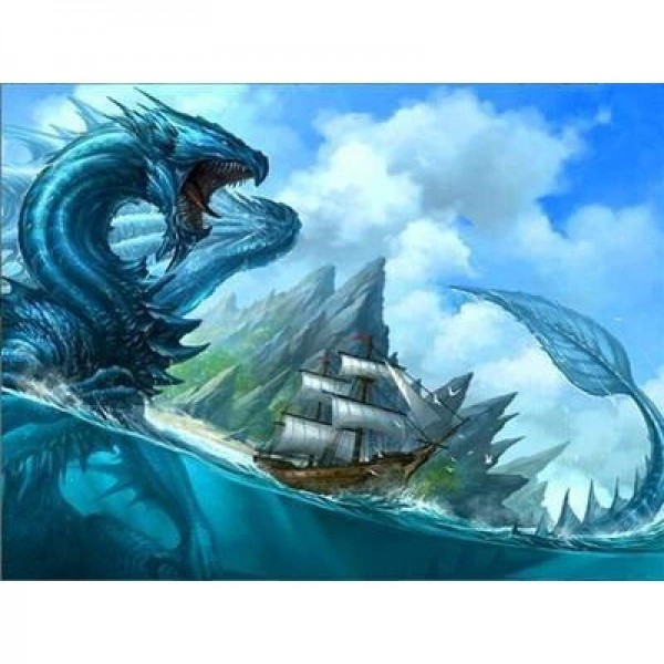 Volledige boor - 5D DIY Diamond Painting Kits Cartoon Dragon Boat