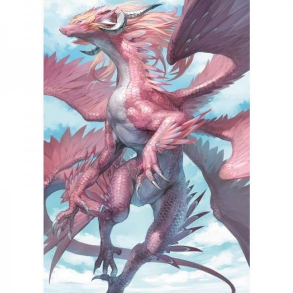 Volledige boor - 5D DIY Diamond Painting Kits Cartoon Strong Pink Dragon