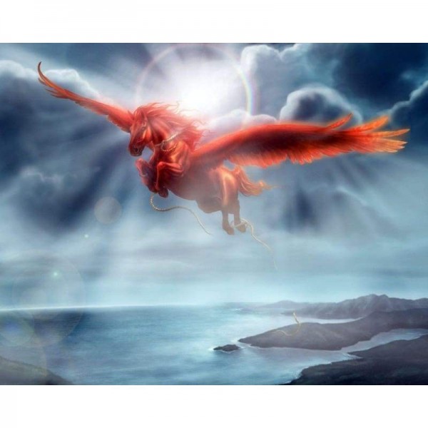 Volledige boor - 5D DIY Diamond Painting Kits Fantastic Dream Red Flying Dragon