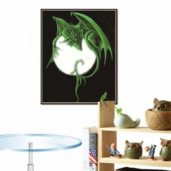 Volledige boor - 5D DIY Diamond Painting Kits Fantasy Green Dragon Baby