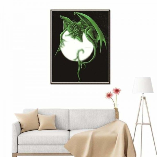 Volledige boor - 5D DIY Diamond Painting Kits Fantasy Green Dragon Baby
