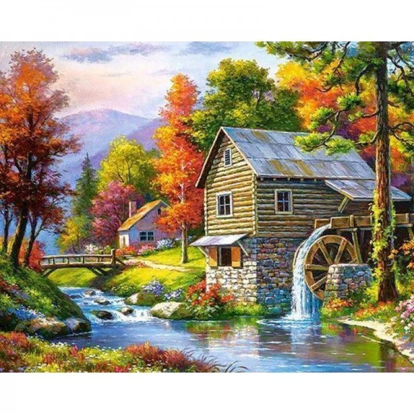 Volledige boor - 5D DIY Diamond Painting Kits Autumn Village Decor House