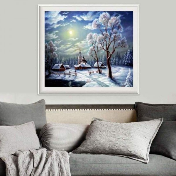 Volledige boor - 5D DIY Diamond Painting Kits Winterlandschap Village