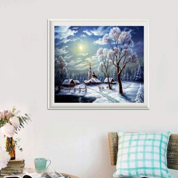 Volledige boor - 5D DIY Diamond Painting Kits Winterlandschap Village