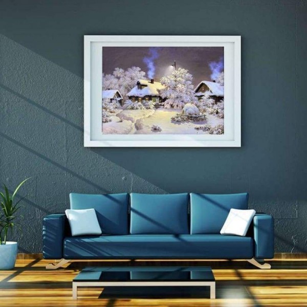 Volledige boor - 5D DIY Diamond Painting Kits Winter Village Landscape