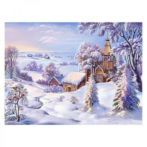 Volledige boor - 5D DIY Diamond Painting Kits Dream Winter Landscape Village