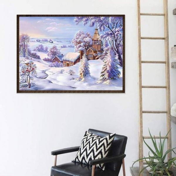 Volledige boor - 5D DIY Diamond Painting Kits Dream Winter Landscape Village