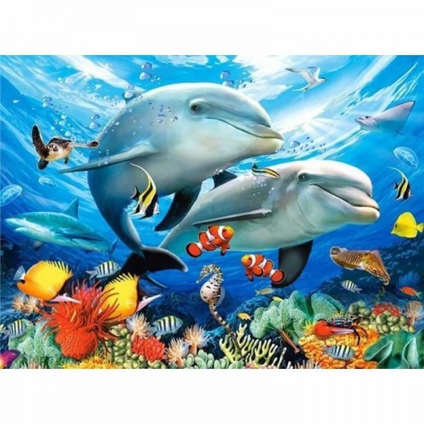 Sea Dolphins-Volledige boor diamant schilderij Drill