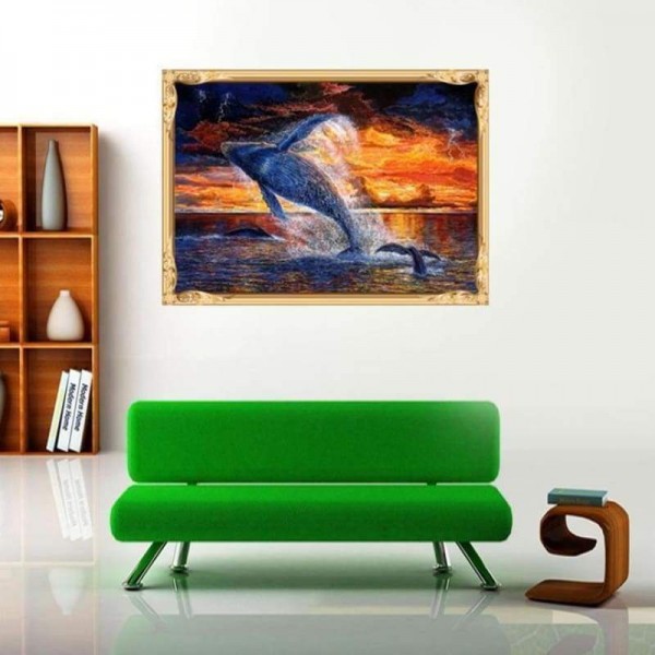 Volledige boor - 5D DIY Diamond Painting Kits Artistieke dolfijn