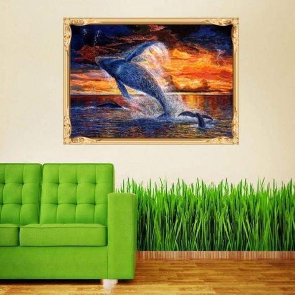 Volledige boor - 5D DIY Diamond Painting Kits Artistieke dolfijn