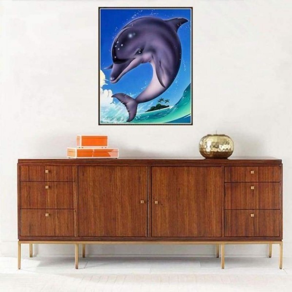 Volledige boor - 5D DIY Diamond Painting Kits Artistieke Cartoon Dolfijn