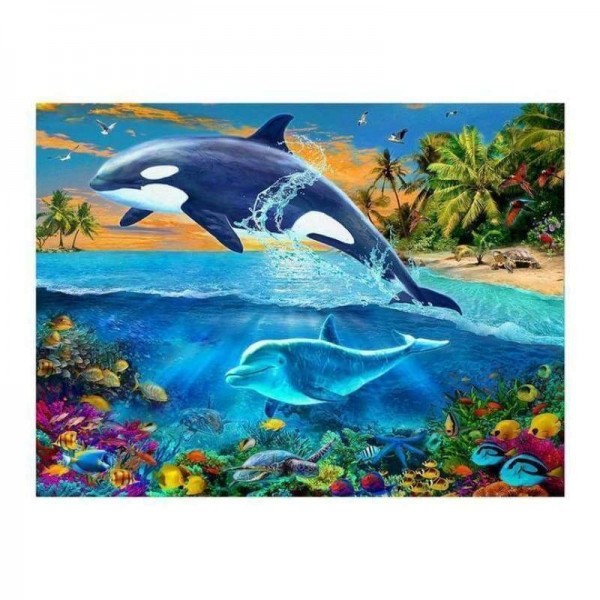 Nieuwe speciale dolfijn volledige boor - 5D Diy Diamond Painting Kits QB6523