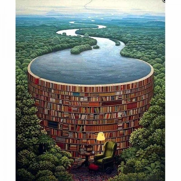Fantasy bibliotheek bos