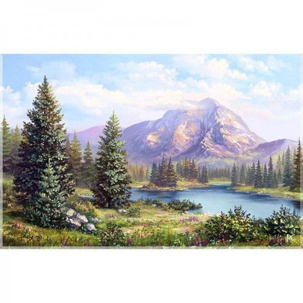 Volledige boor - 5D DIY Diamond Painting Prachtig bergbos