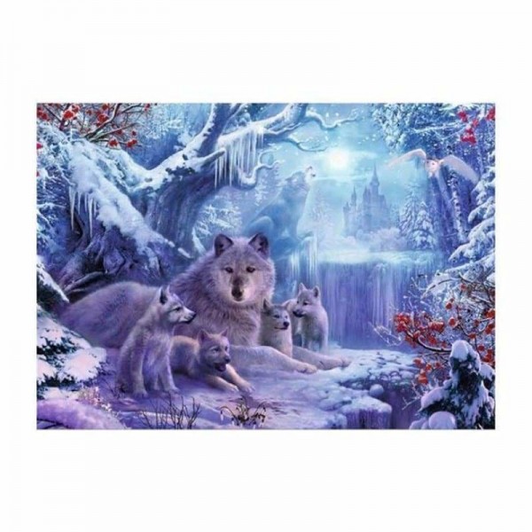 Volledige boor - 5D DIY Diamond Painting Kits Winterlandschap Boswolf