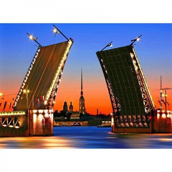 Volledige boor - 5D DIY Diamond Painting Kits Winter Palace Bridge