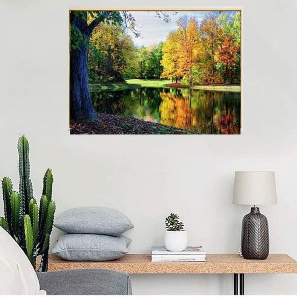 Nieuwe Hot Sale Lake Forest Landschap Diy Volledige Boor - 5D Diamant Schilderij