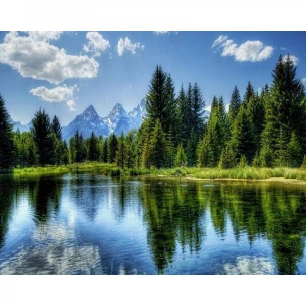 Volledige boor - 5D DIY Diamond Painting Kits Natuur Bos Meerlandschap