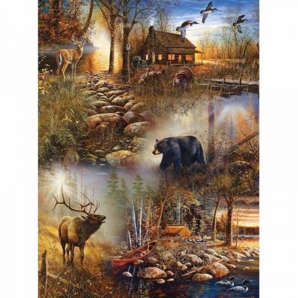 Volledige boor - 5D DIY Diamond Painting Kits Elk en beer