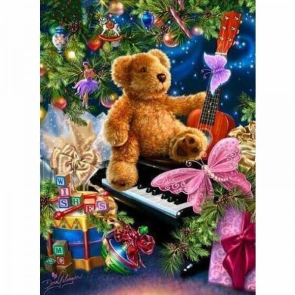 Volledige boor - 5D DIY Diamond Painting Kits Cartoon Christmas Teddy Bear