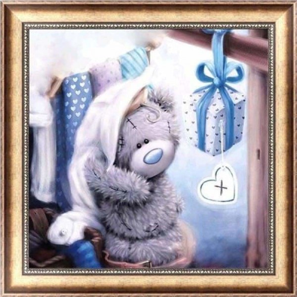 Volledige boor - 5D DIY Diamond Painting Kits Cartoon schattige beer aanwezig