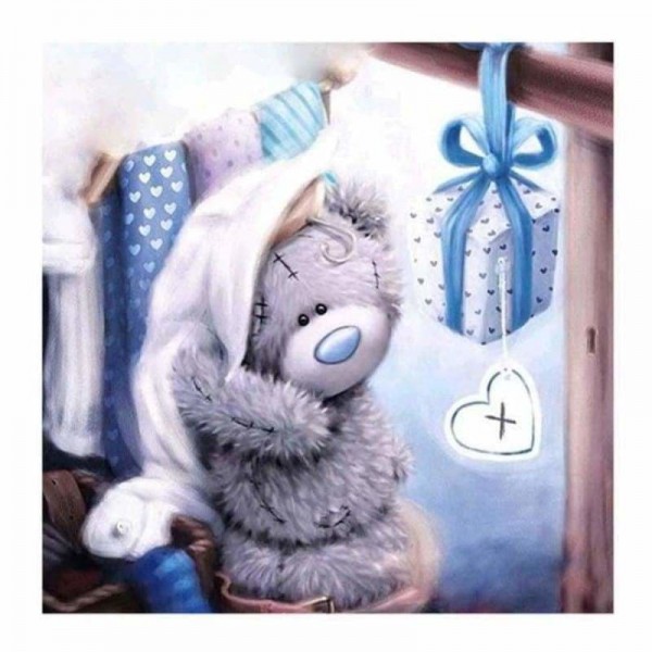 Volledige boor - 5D DIY Diamond Painting Kits Cartoon schattige beer aanwezig