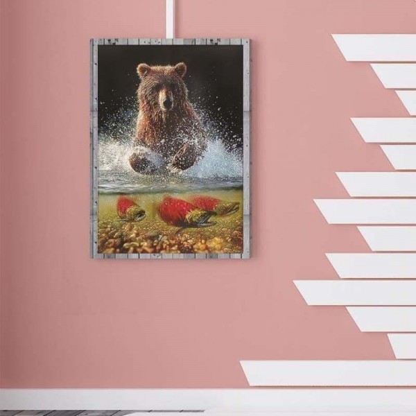 Volledige boor - 5D DIY Diamond Painting Kits Bear Running In The River