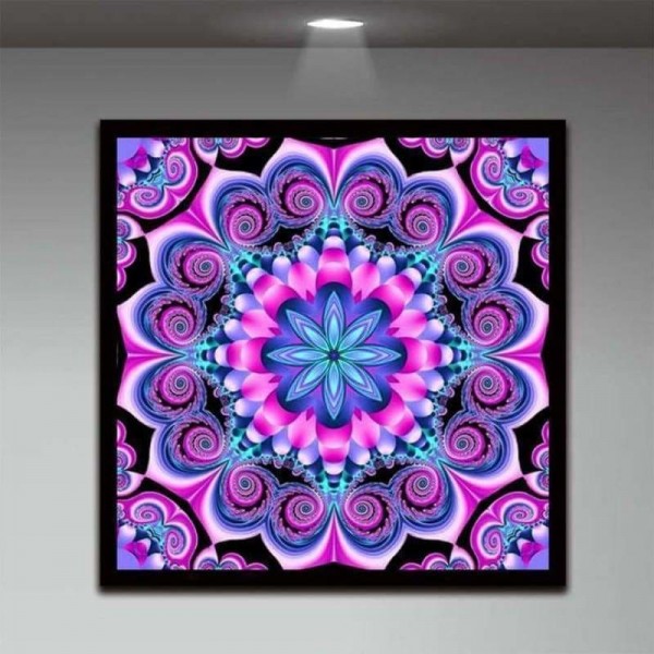 Abstracten mandala roze kristal