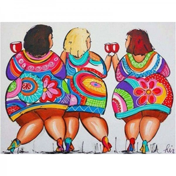 Drie kleurrijke dames