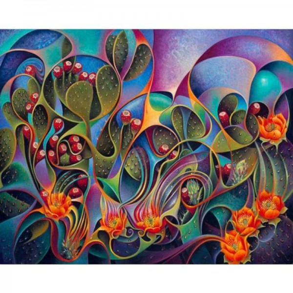 Moderne kunst bloem abstracte patronen volledige boor - 5D Diy Diamond Painting Kits VM79934