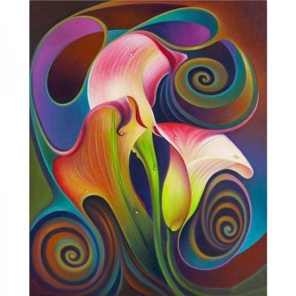 Moderne kunst bloem abstracte patronen volledige boor - 5D Diy Diamond Painting Kits VM79934