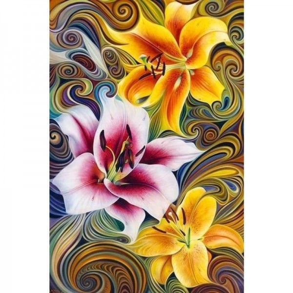 Moderne kunst Kleurrijk abstract bloemenpatroon Volledige boor - 5D Diy Diamond Painting Kits VM71861