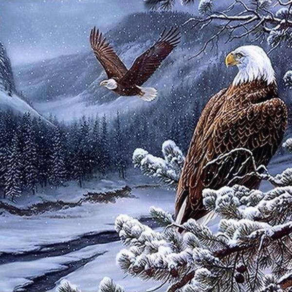 DIY diamant schilderij - Eagles Winter PIX-316