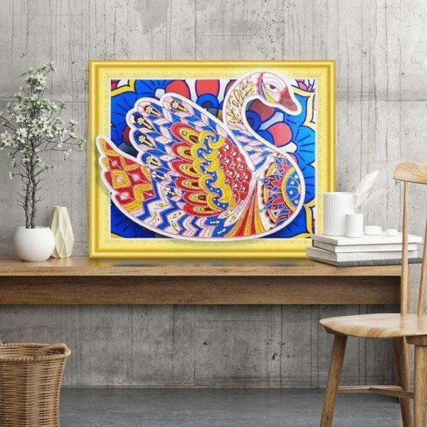 Kleurrijke abstracten zwanen