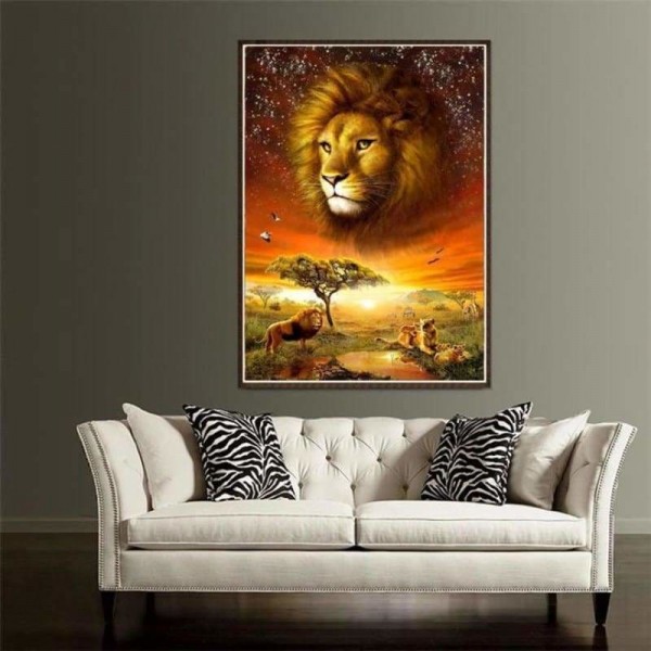 Fantasy leeuwen in de nacht