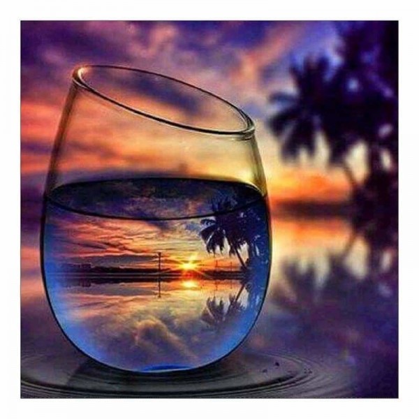 Tropisch strand in een glas