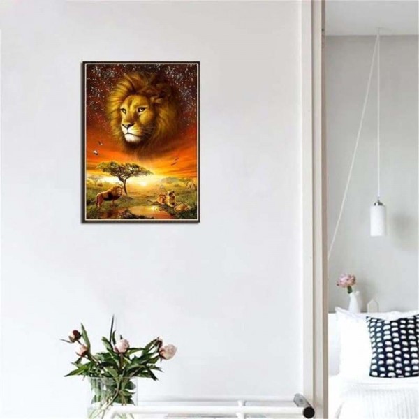 Fantasy leeuwen in de nacht