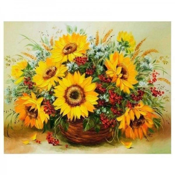 Volledige boor - 5D DIY Diamond Painting Kits Warm gele zonnebloemen