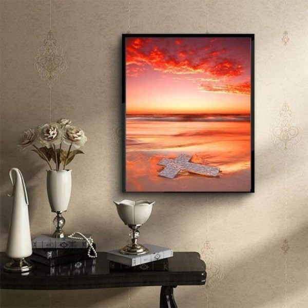 Volledige boor - 5D Diamond Painting Kits Warm Series Strand Zomer Rot Sunset