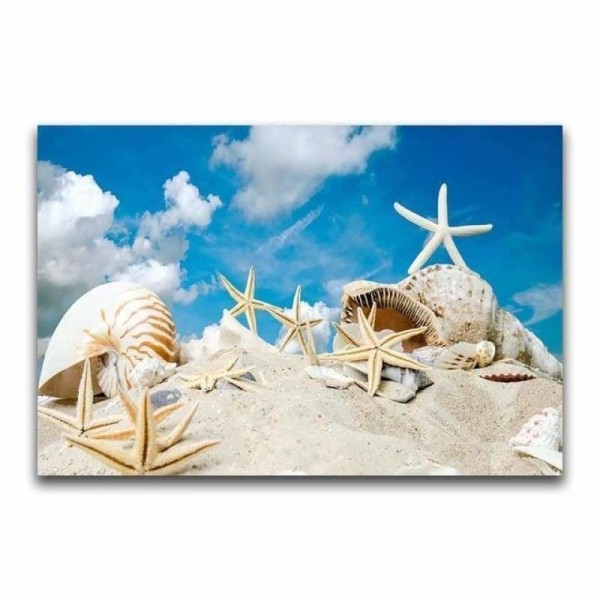 Volledige boor - 5D DIY Diamond Painting Kits Shell Starfish on the Beach