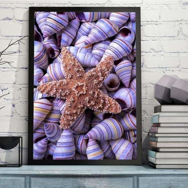 Volledige boor - Volledige boor - 5D DIY Diamond Painting Kits Summer Beach Starfish Shell Pebble