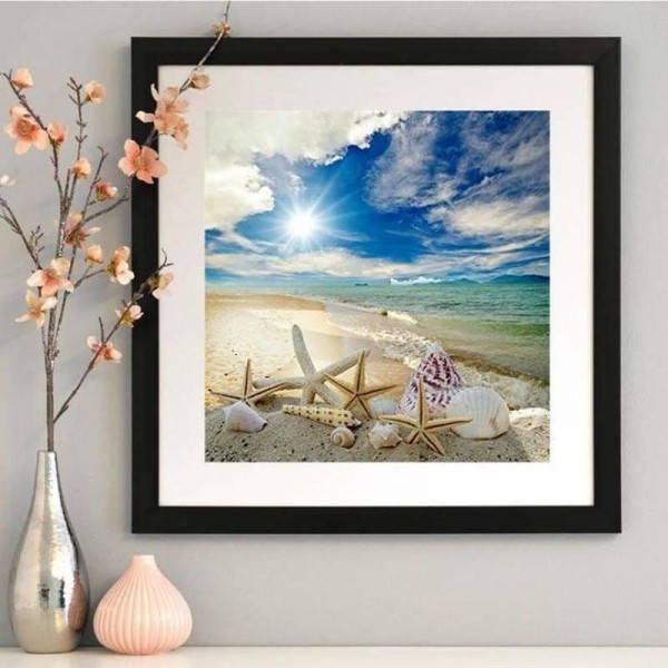 Volledige boor - 5D DIY Diamond Painting Kits Romantic Starfish Shell Beach Summer