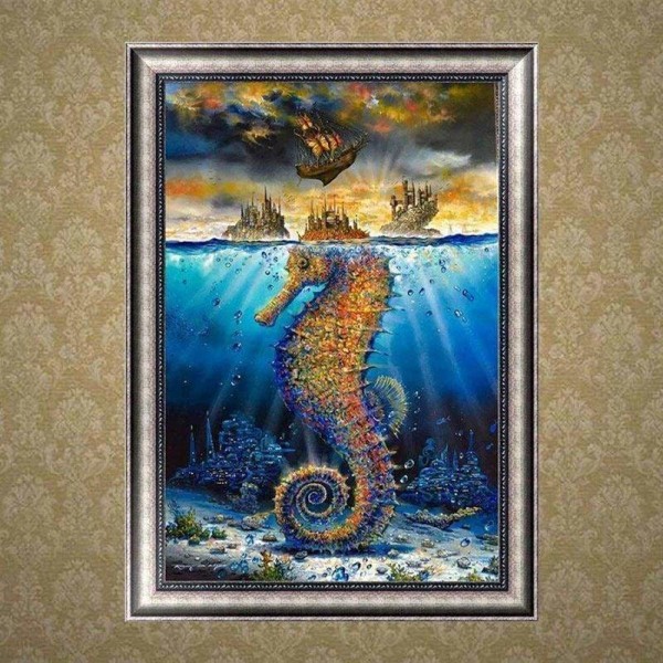 Volledige boor - 5D DIY Diamond Painting Kits Fantastic Cool Seahorse