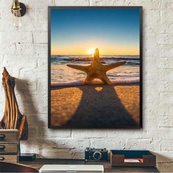 Volledige boor - 5D DIY Diamond Painting Kits Beach Starfish Summer Scene