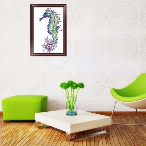 Volledige boor - 5D DIY Diamond Painting Kits Prachtig kleurrijk zeepaardje