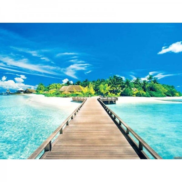 Volledige boor - 5D DIY Diamond Painting Kits Landschap Zeebrug naar strand