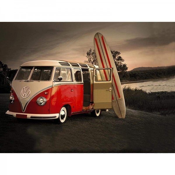 Volledige boor - 5D DIY Diamond Painting Kits Seaside Bus Strass