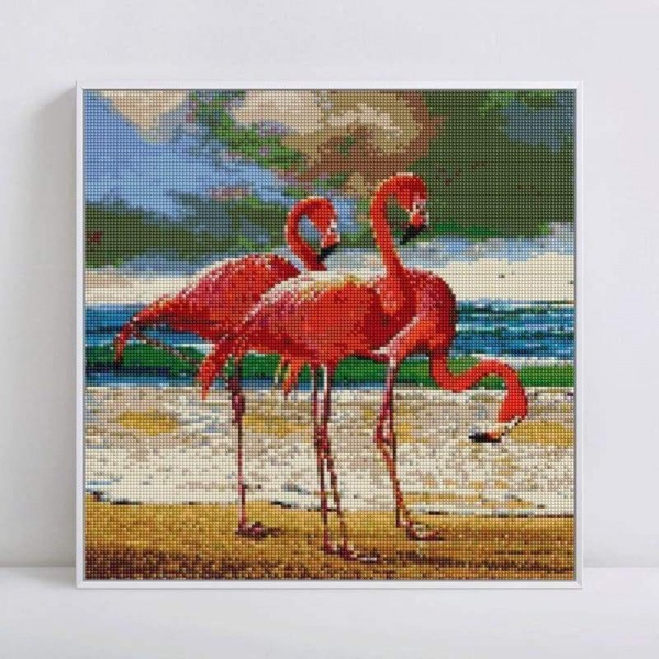 Volledige boor - 5D Diamond Painting Kits Flamingo's aan zee