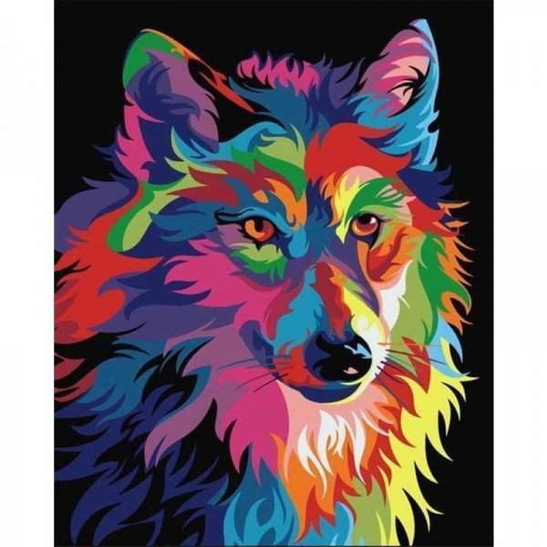 Kleurrijke wolf