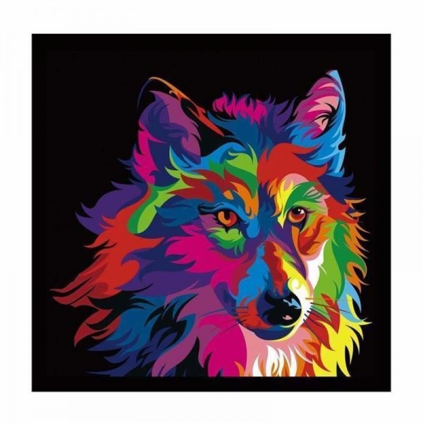 Kleurrijke wolf